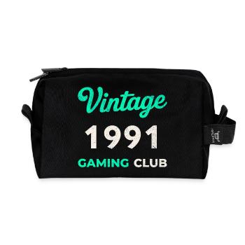 Vintage 1991 – Année de naissance rétro du Gaming Club - Trousse de toilette en tissu recyclé - noir - Devant