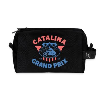 Catalina Grand Prix Vintage Motorcycle - Recycled Toiletry Zip Bag - black - Front
