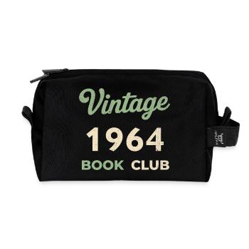 Cadeau rétro de l’année de naissance vintage du club de lecture de 1964 - Trousse de toilette en tissu recyclé - noir - Devant