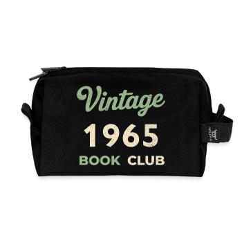 Cadeau rétro d’année de naissance vintage du club de lecture de 1965 - Trousse de toilette en tissu recyclé - noir - Devant