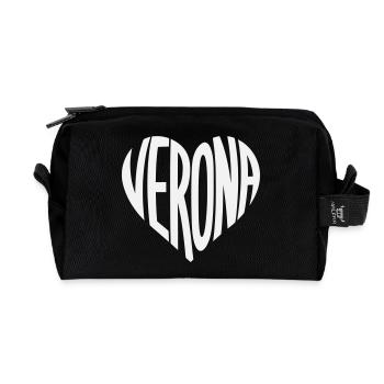 Verona Herz Typografie - Recycelte Kulturtasche - Schwarz - Vorne