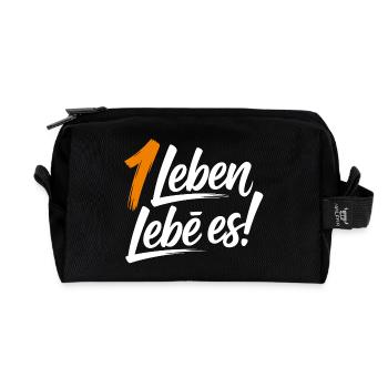 Ein Leben lebe es! - Recycelte Kulturtasche - Schwarz - Vorne