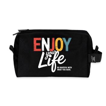 Enjoy Your Life – Be Grateful With What You have. - Recycelte Kulturtasche - Schwarz - Vorne