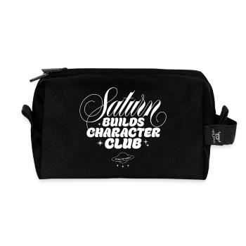 Saturn Shapes Character Club - Recycled Toiletry Zip Bag - black - Front
