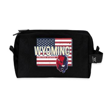 Wyoming Vereinigte Staaten Retro Landkarte USA - Recycelte Kulturtasche - Schwarz - Vorne