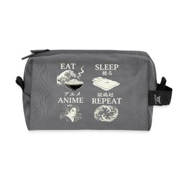 EAT SLEEP ANIME REPEAT - Recycled Toiletry Zip Bag - anthracite - Front