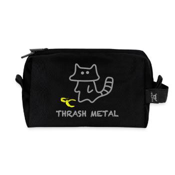 Cat Spirit Banana Thrash Metal - Recycled Toiletry Zip Bag - black - Front