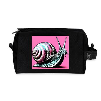 Snail - Recycled Toiletry Zip Bag - black - Front
