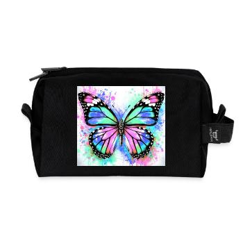Schmetterling - Recycelte Kulturtasche - Schwarz - Vorne