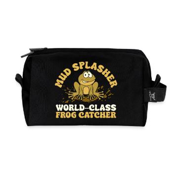 Frog Catcher Mud Splasher World-Glass Catcher Frog - Recycelte Kulturtasche - Schwarz - Vorne
