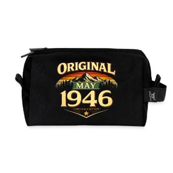 80. Geburtstag Geschenk Original Mai 1946 - Recycelte Kulturtasche - Schwarz - Vorne