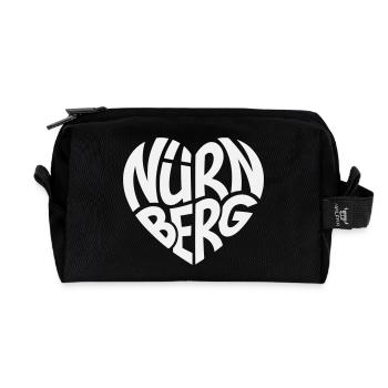 Nurnberg Herz Schriftzug - Recycelte Kulturtasche - Schwarz - Vorne