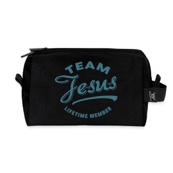 Team Jesus Lebenslanges Mitglied - Recycelte Kulturtasche - Schwarz - Vorne