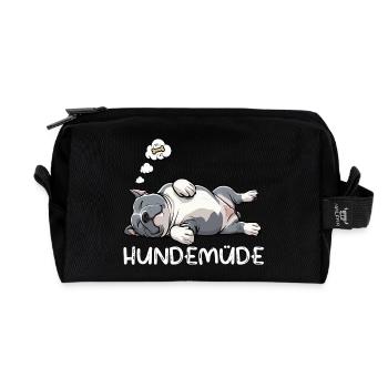 Hundemüde American Bully Bully Pit Bullybesitzer - Recycelte Kulturtasche - Schwarz - Vorne