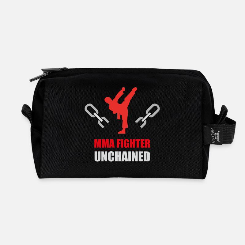 MMA Cage Fighter Kampfsport - Recycelte Kulturtasche - Schwarz
