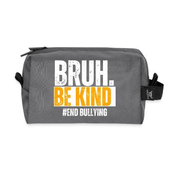 Be Kind Gegen Mobbing - Recycelte Kulturtasche - Anthrazit - Vorne