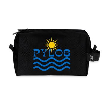 Pylos Sun Waves  - Recycled Toiletry Zip Bag - black - Front