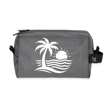 Palm Tree Beach Sea - Recycled Toiletry Zip Bag - anthracite - Front