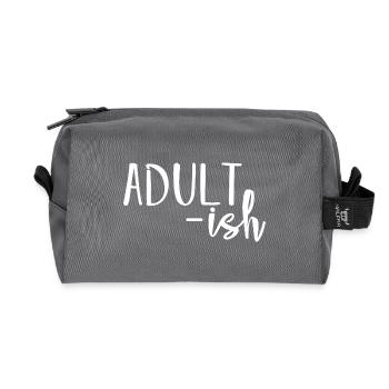 Adulte-ish Drôle Relatable Humour Déclaration - Trousse de toilette en tissu recyclé - anthracite - Devant
