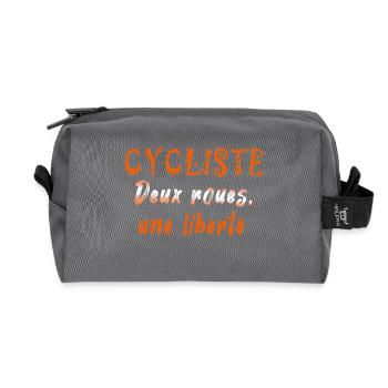 velo cycliste deux roues une liberté v - Trousse de toilette en tissu recyclé - anthracite - Devant