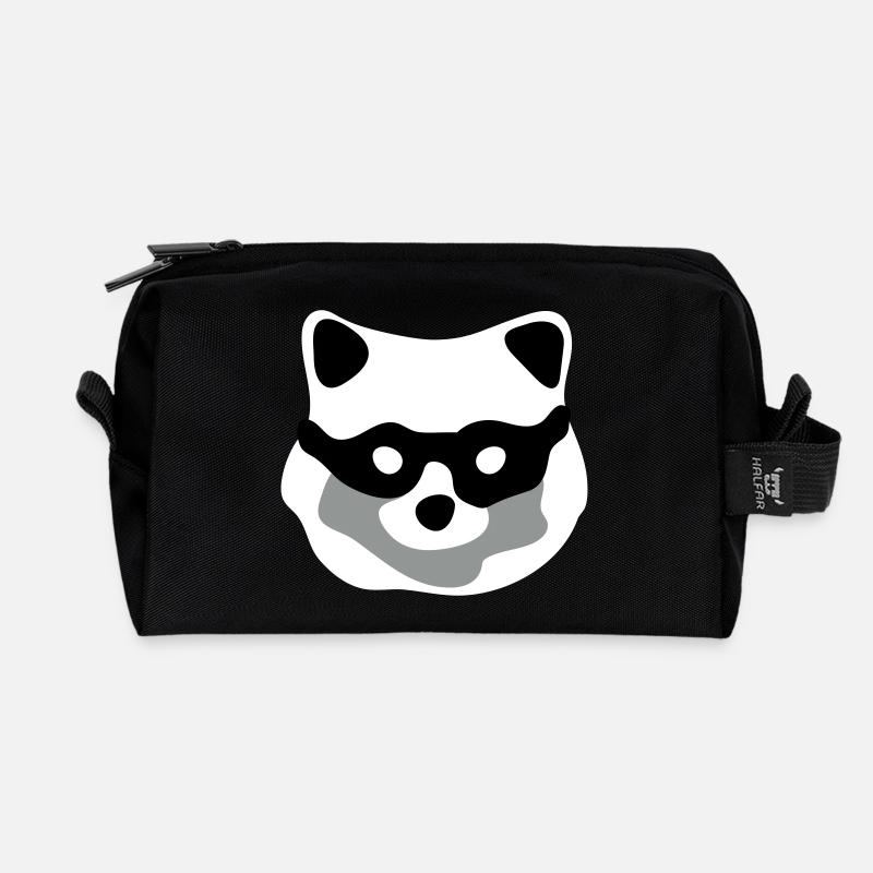 rogue racoon - Recycelte Kulturtasche - Schwarz