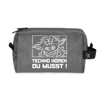 TECHNO HÖREN DU MUSST ! + - Recycelte Kulturtasche - Anthrazit - Vorne