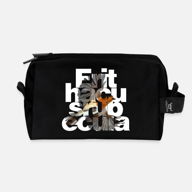 Erithacus rubecula - Rotkehlchen - Recycelte Kulturtasche - Schwarz