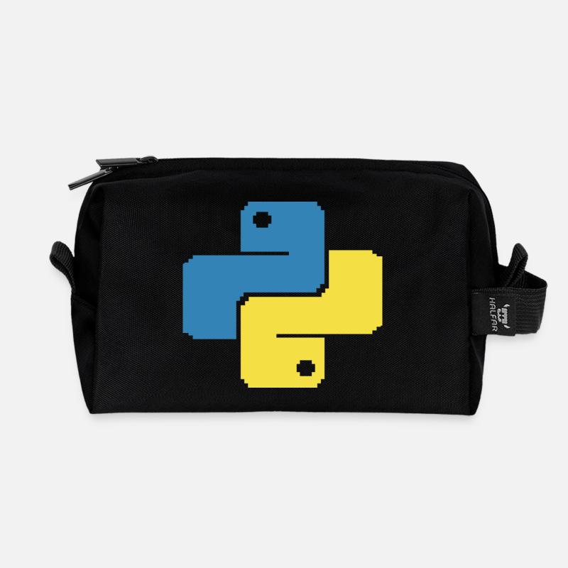 Python Pixelart - Recycelte Kulturtasche - Schwarz