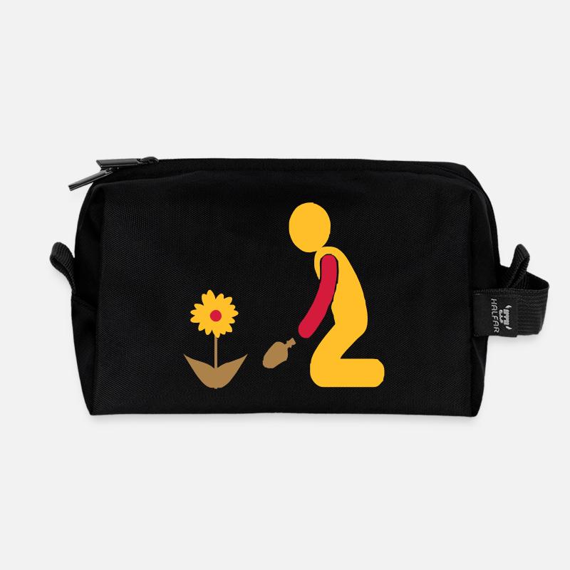 Garten - Recycelte Kulturtasche - Schwarz