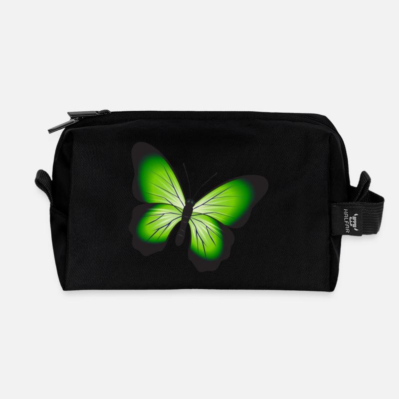 Ein schöner Schmetterling - Recycelte Kulturtasche - Schwarz