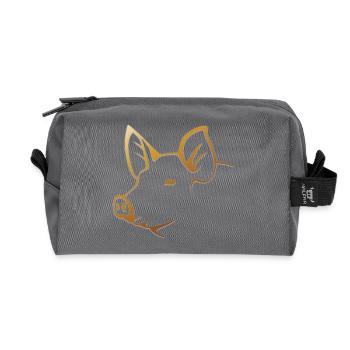 Schwein - Schweinekopf Bauernhof Tier - Recycelte Kulturtasche - Anthrazit - Vorne