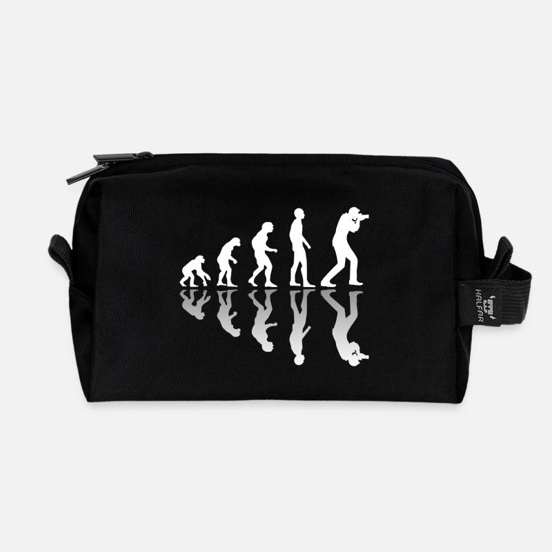 Evolution Fotograf Kamera - fotografieren Geschenk - Recycelte Kulturtasche - Schwarz