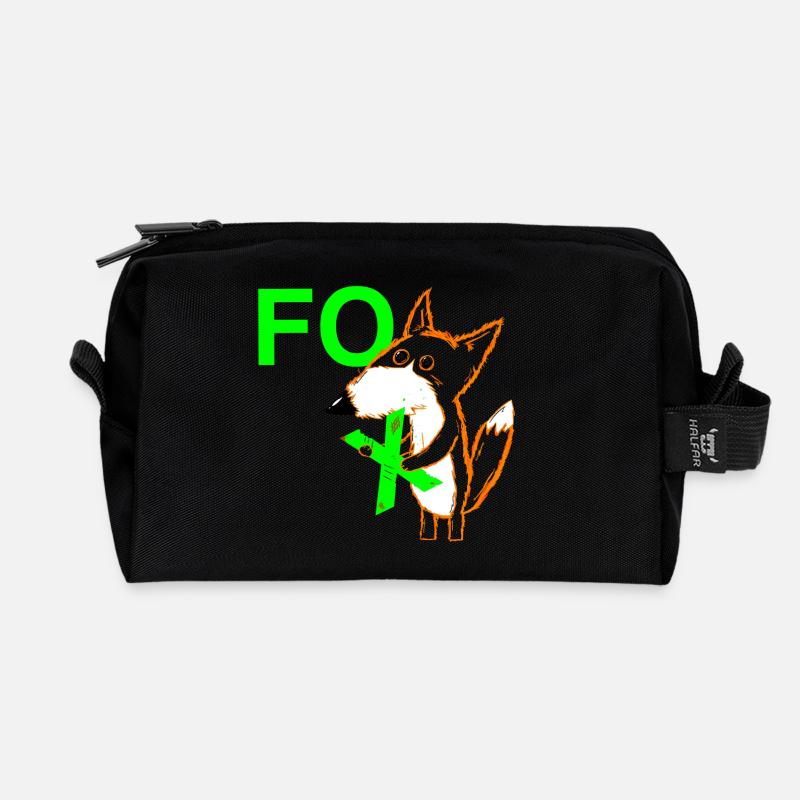 Le X dans FOX - Trousse de toilette en tissu recyclé - noir