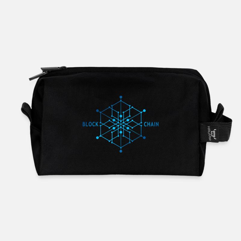 Blockchain Cubic - Recycelte Kulturtasche - Schwarz
