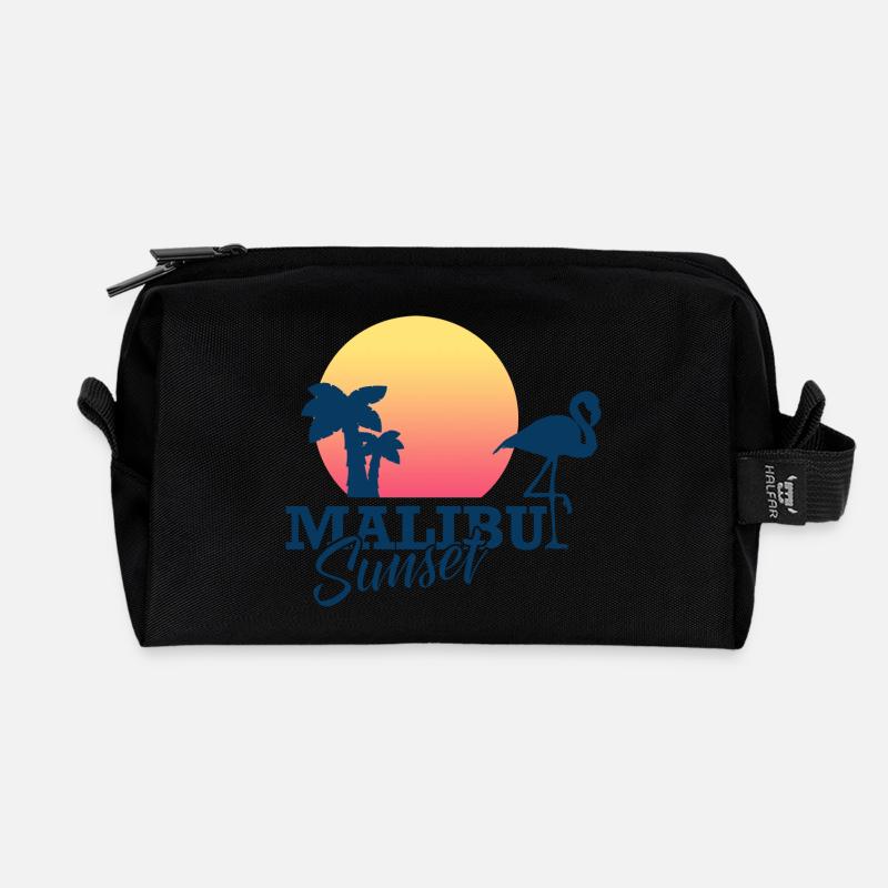 Malibu Sunset - Recycelte Kulturtasche - Schwarz