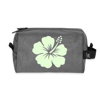 hibiscus tahiti - Recycled Toiletry Zip Bag - anthracite - Front