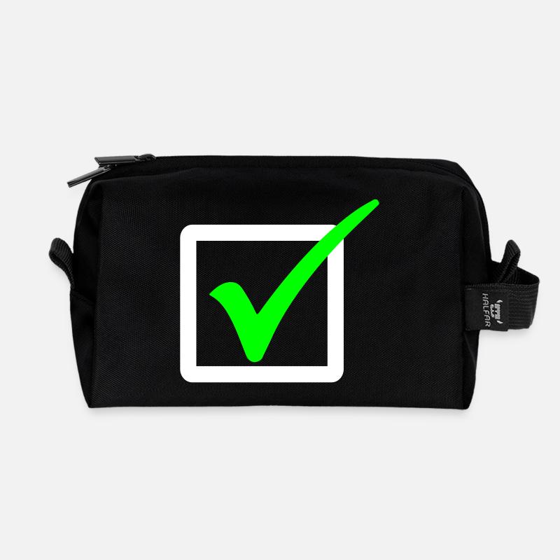Abgehakt / Haken / Richtig 2c - Recycelte Kulturtasche - Schwarz