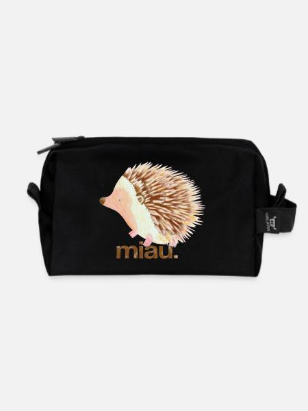 miau - Recycelte Kulturtasche - Schwarz