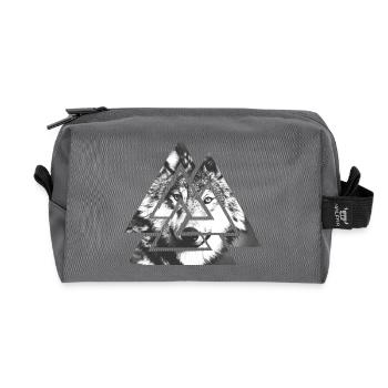 Valknut, Symbol von Odin - Mit Wolf - Recycelte Kulturtasche - Anthrazit - Vorne