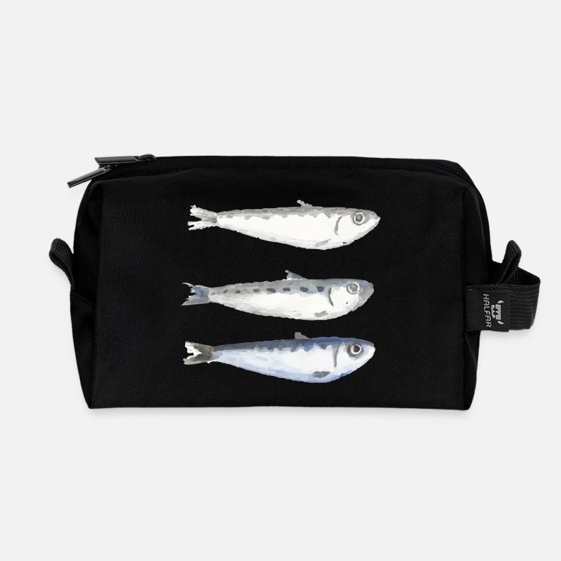 Sardine - Recycelte Kulturtasche - Schwarz