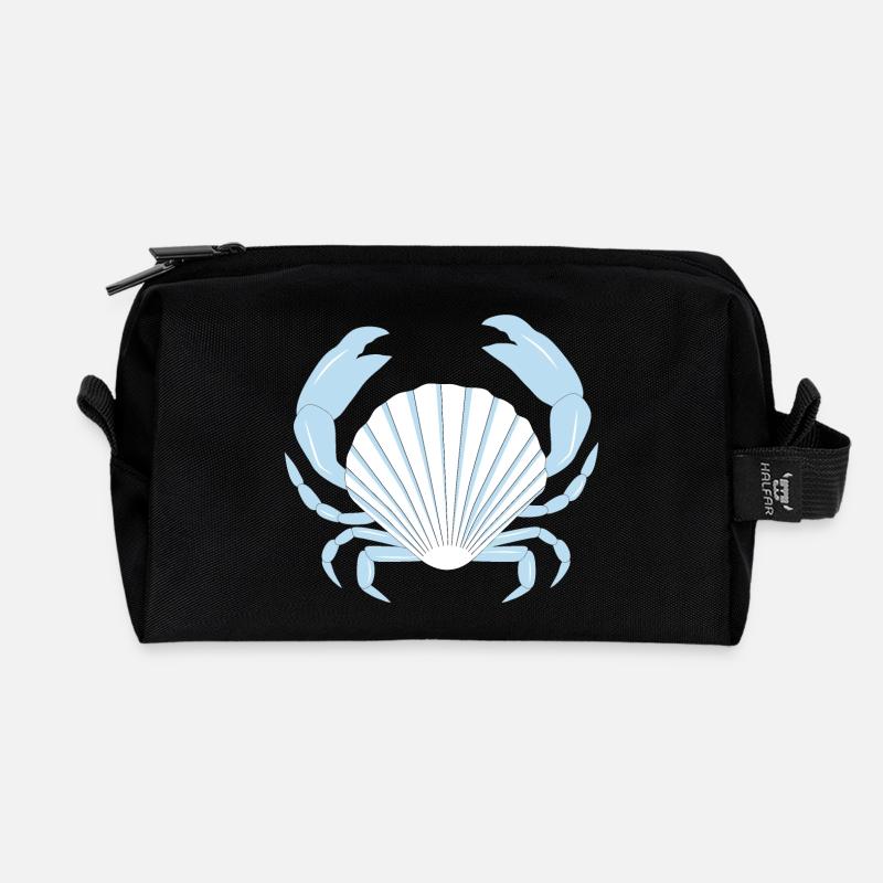Blue Crab - Recycled Toiletry Zip Bag - black