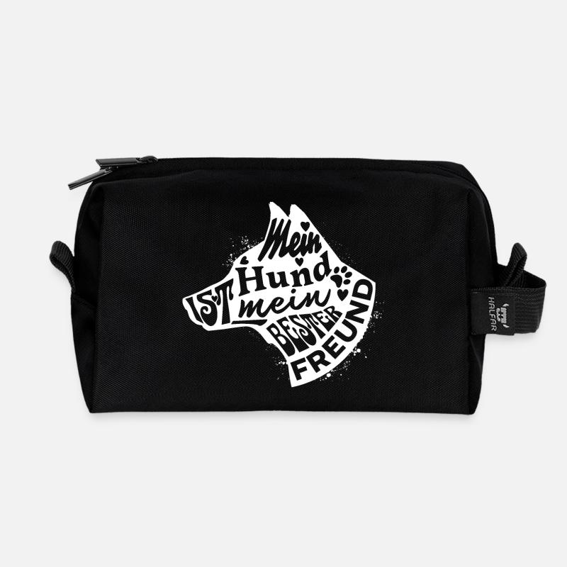 Mein Hund ist mein bester Freund Schäferhund - Recycelte Kulturtasche - Schwarz