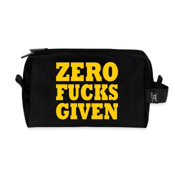 Zero fucks given - Recycled Toiletry Zip Bag - black - Front
