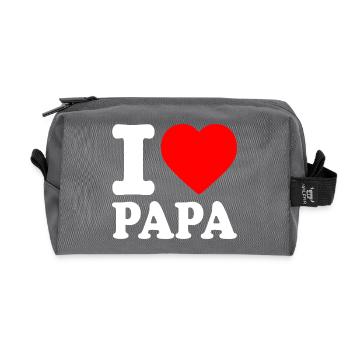 I love papa - Trousse de toilette en tissu recyclé - anthracite - Devant