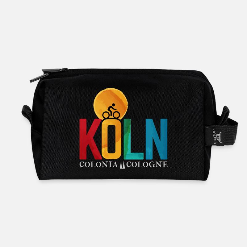 Köln Fahrradsonne Logo - Recycelte Kulturtasche - Schwarz