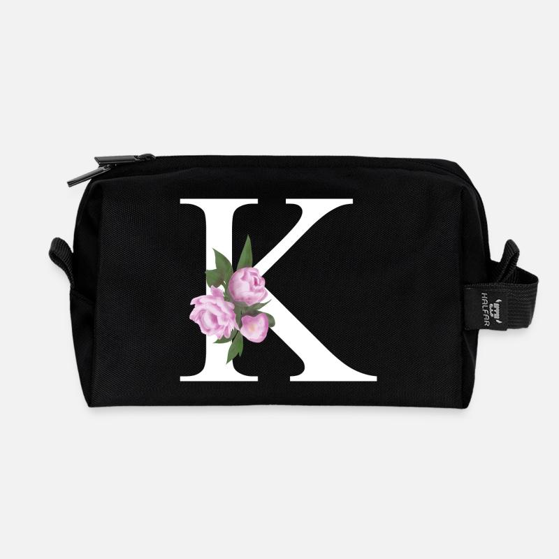 K - Recycelte Kulturtasche - Schwarz