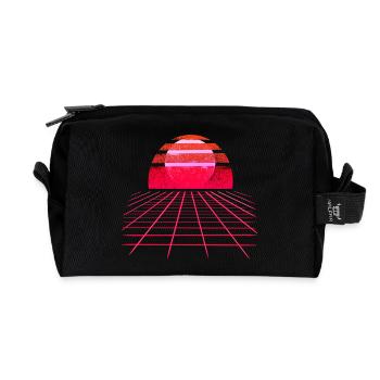 Sunset Vaporwave Retro Wave - Recycelte Kulturtasche - Schwarz - Vorne