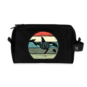 Cercle Retro du Coucher de la Baleine - Trousse de toilette en tissu recyclé - noir - Devant
