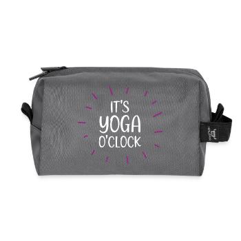 C’est Yoga O’clock - Trousse de toilette en tissu recyclé - anthracite - Devant