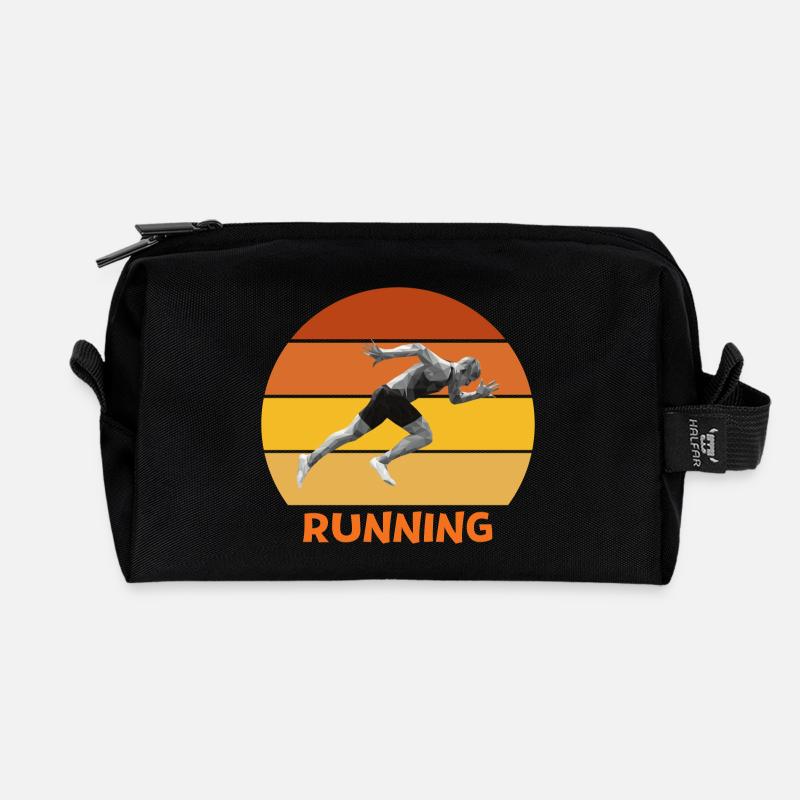 athlétisme, sprint, course à pied - Trousse de toilette en tissu recyclé - noir